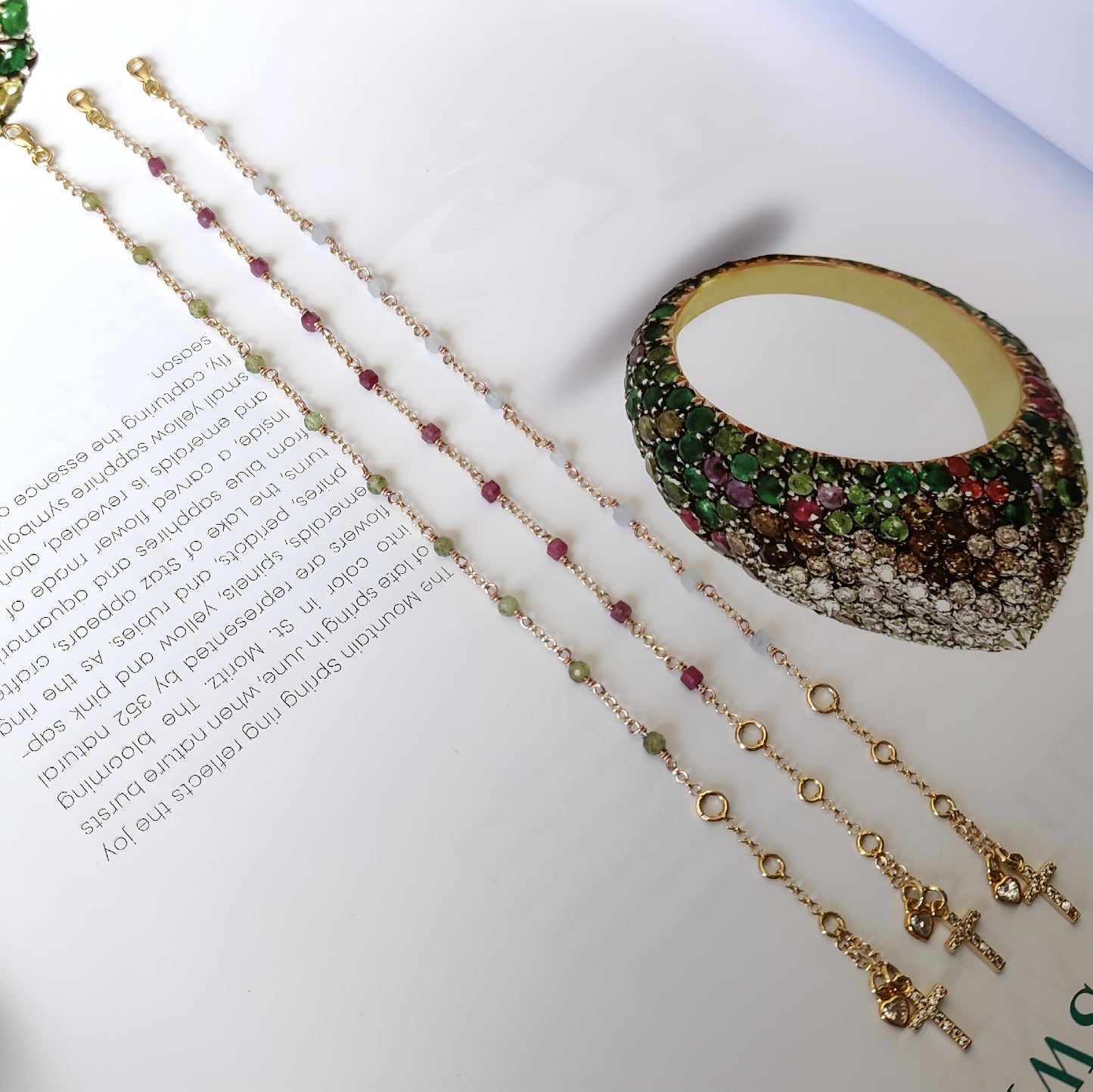 ST08 - Collana in Argento 925 Placcato Oro con Pietre Naturali