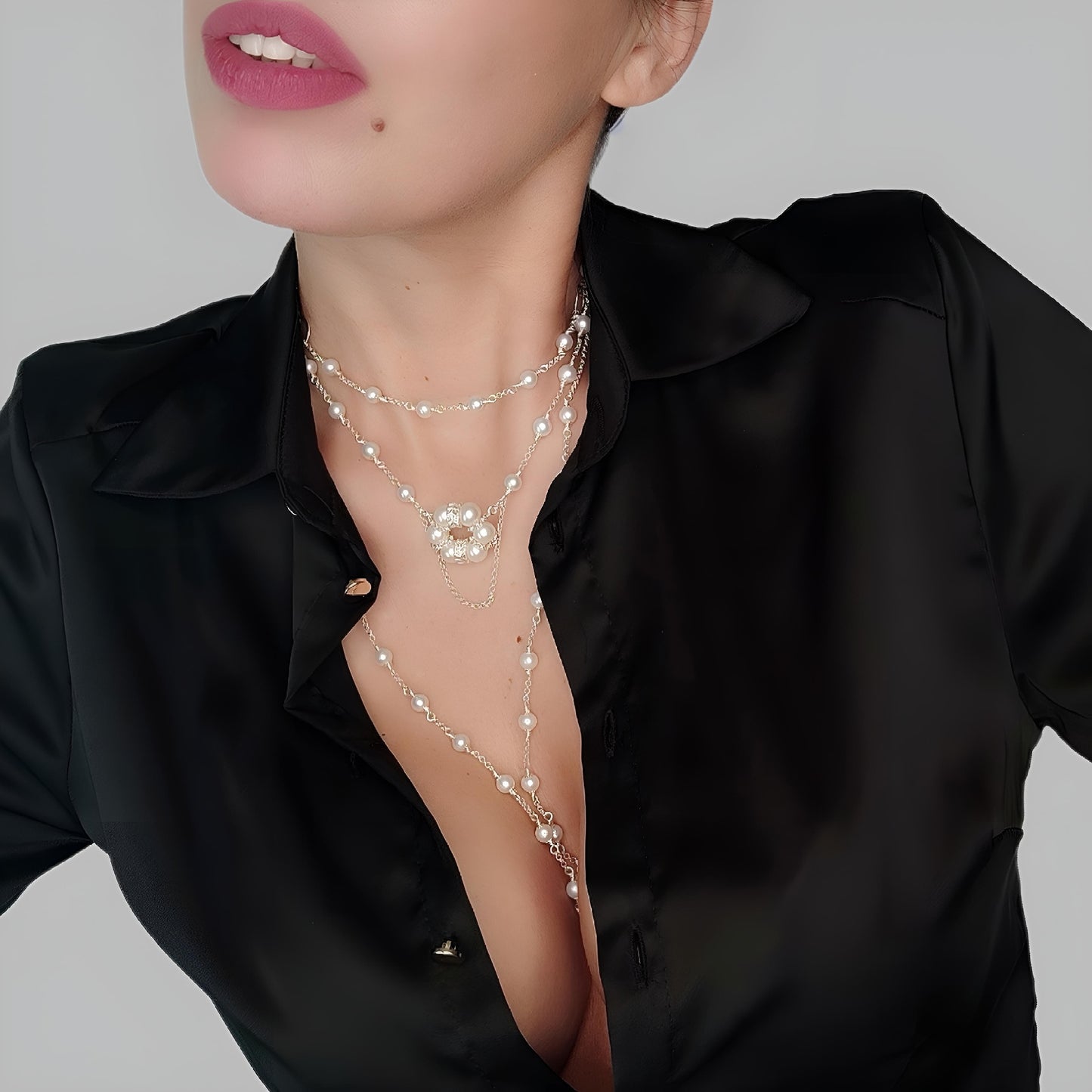 ST30 - Modular necklace in 925 silver with natural freshwater pearls.
