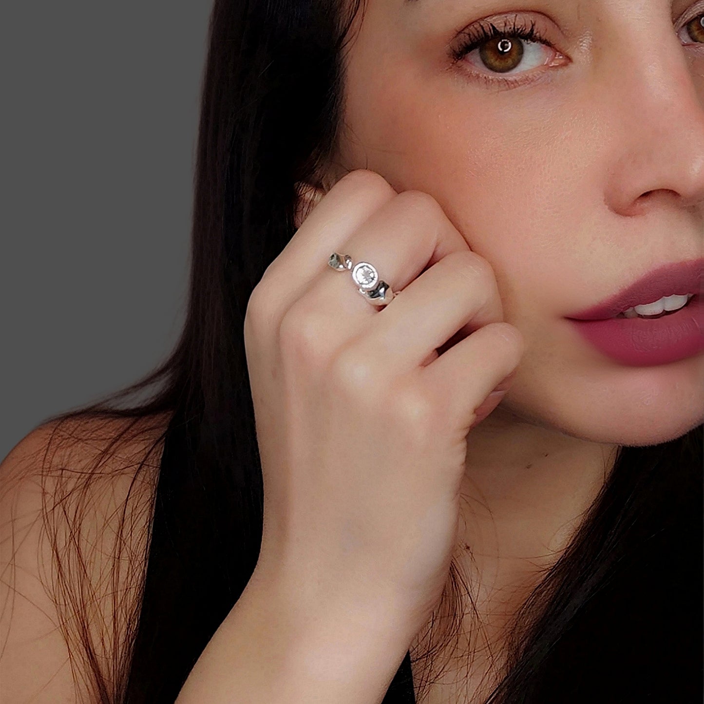ST018 - Anello in argento 925 e quarzo cristallo