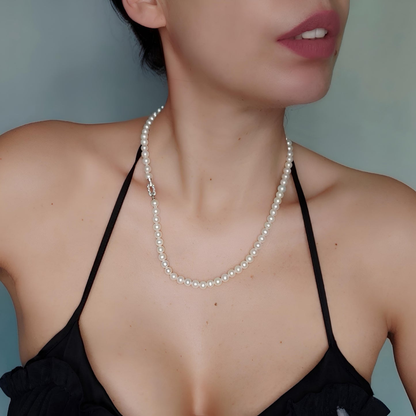 ST026 - Filo di Perle d'Acqua Dolce con Chiusura in Argento 925