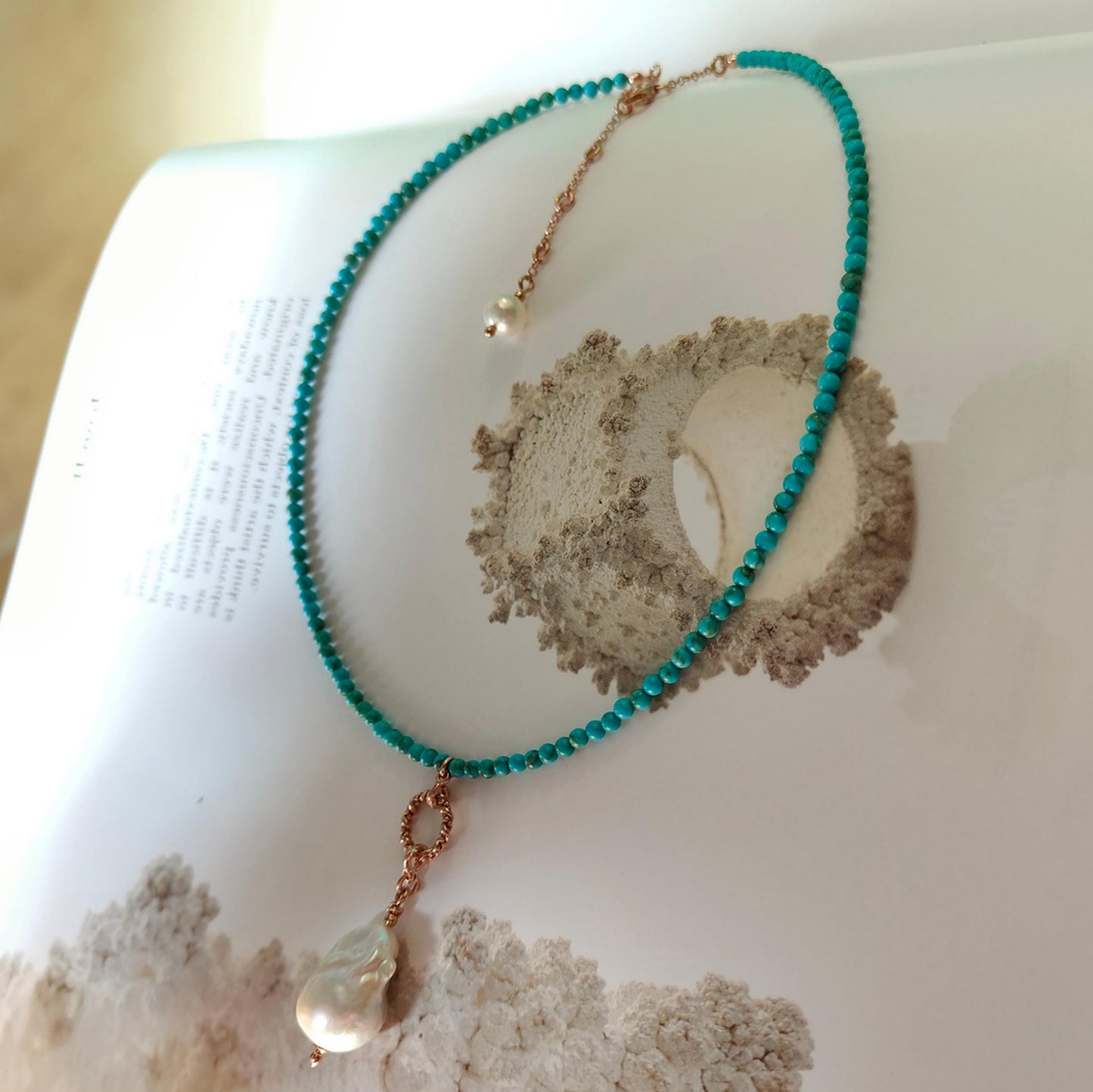 BST034 - Collana Turchese e Perla Barocca