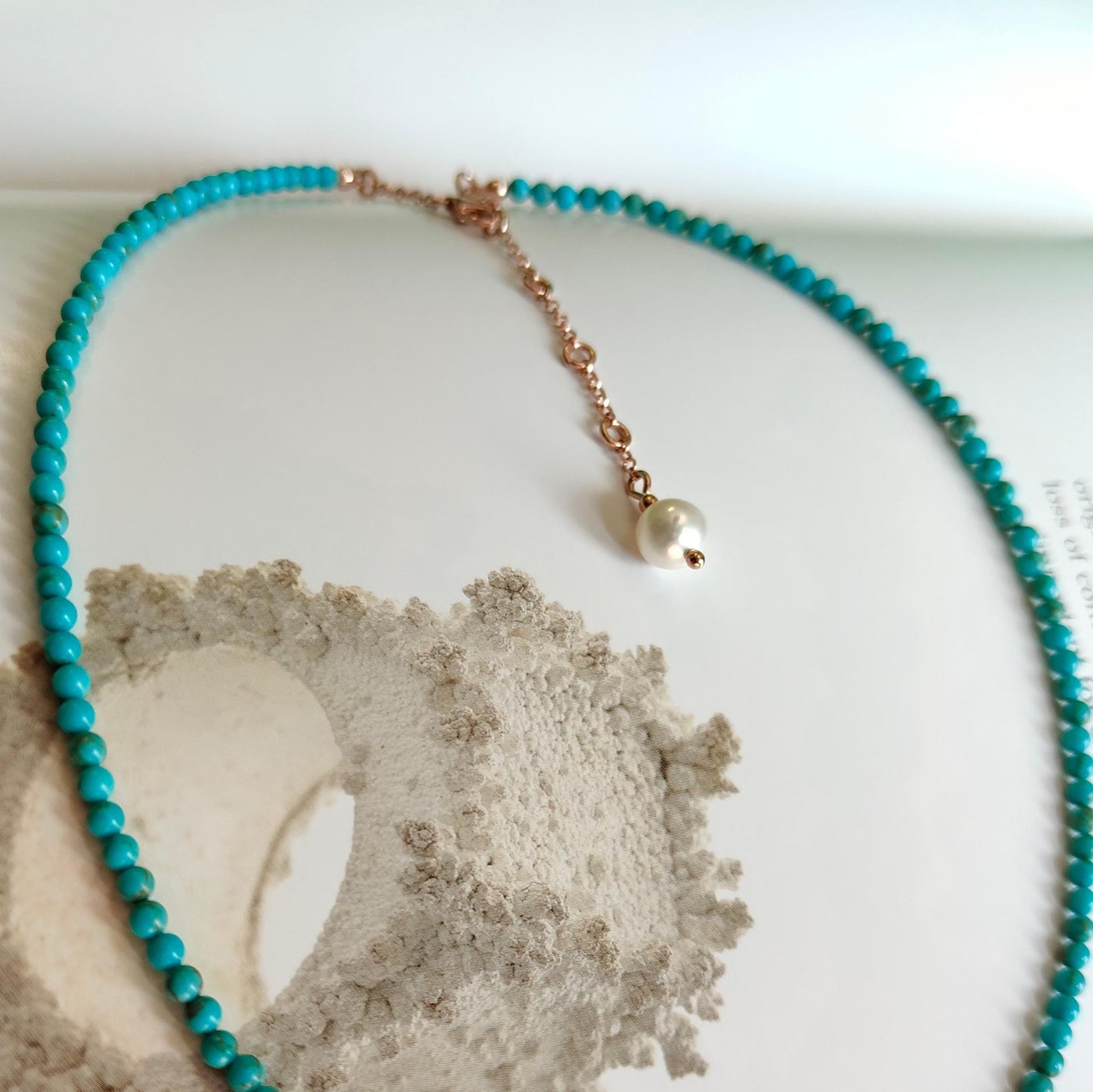 BST034 - Collana Turchese e Perla Barocca