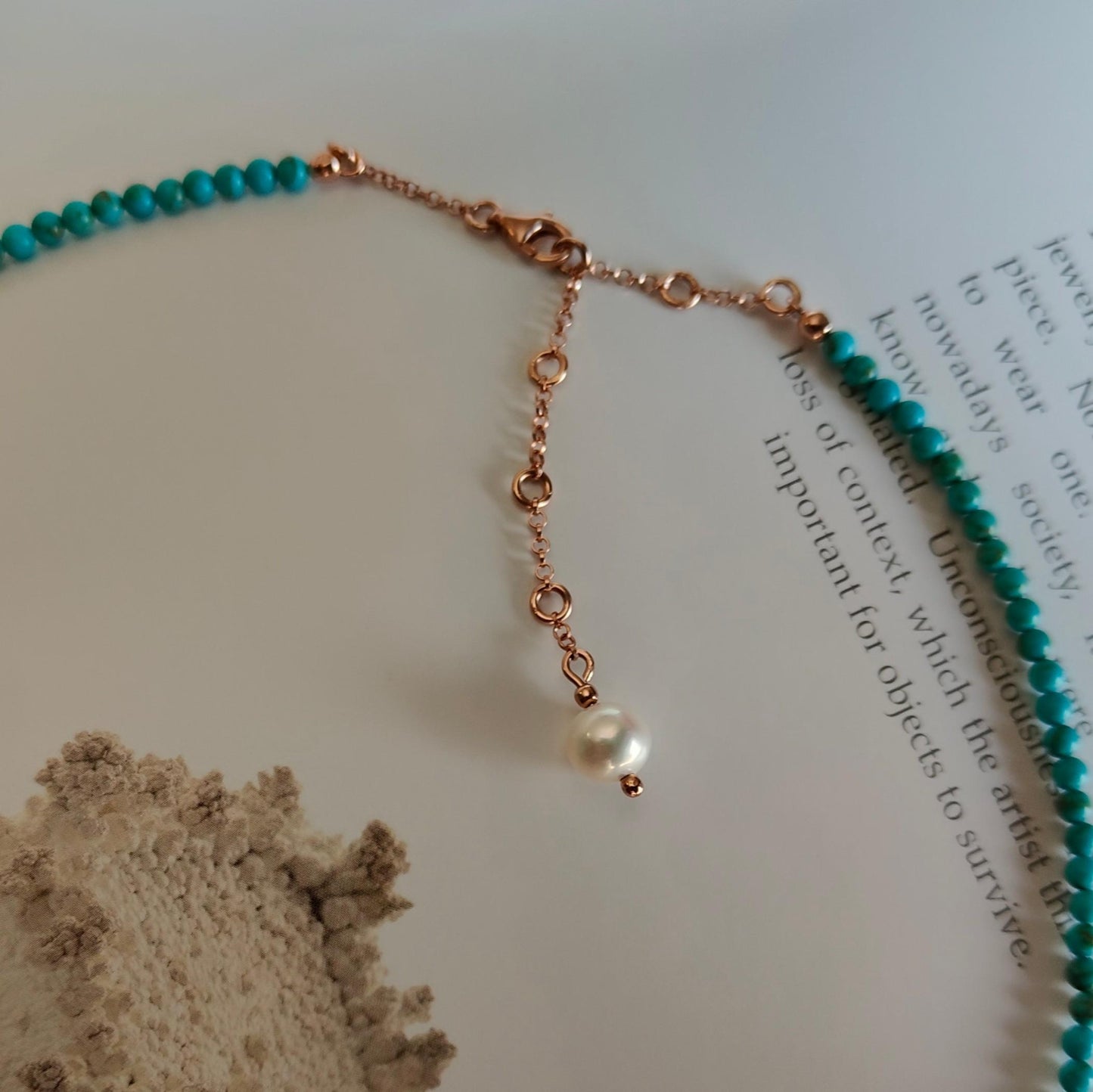 BST034 - Collana Turchese e Perla Barocca