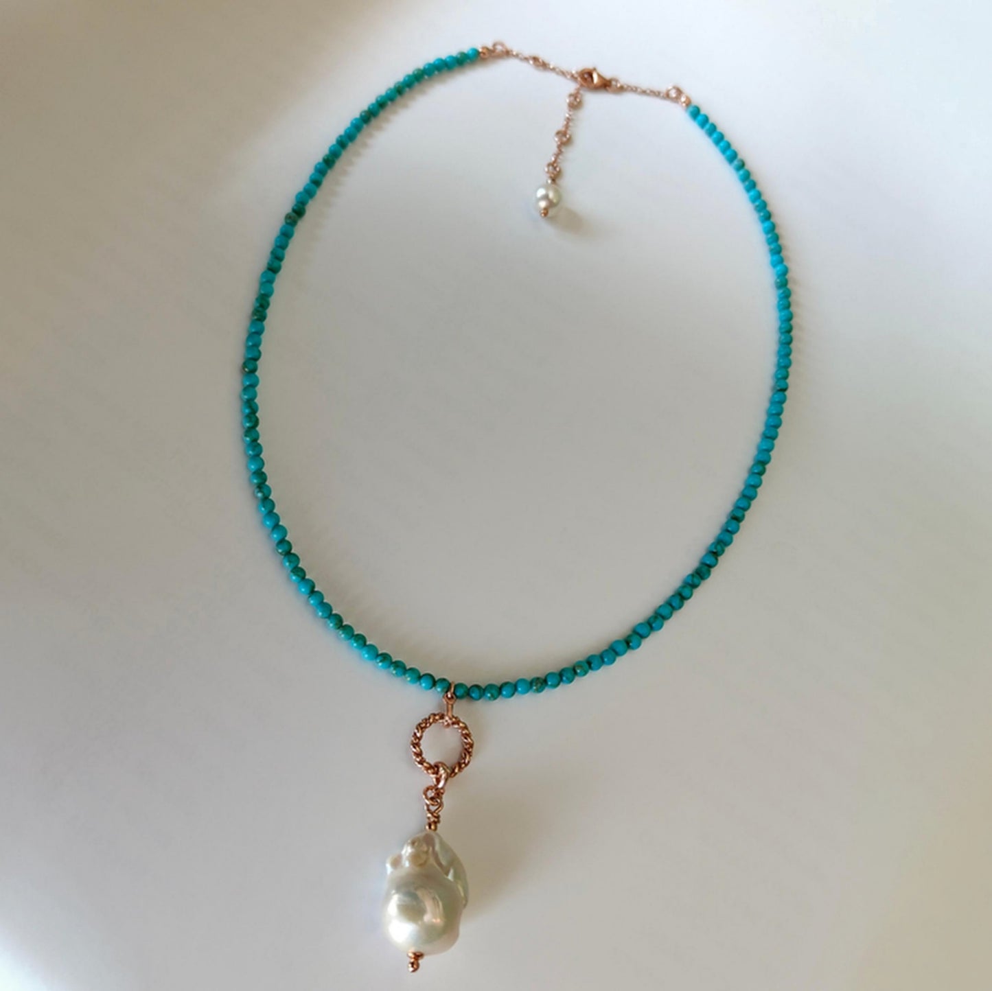 BST034 - Collana Turchese e Perla Barocca