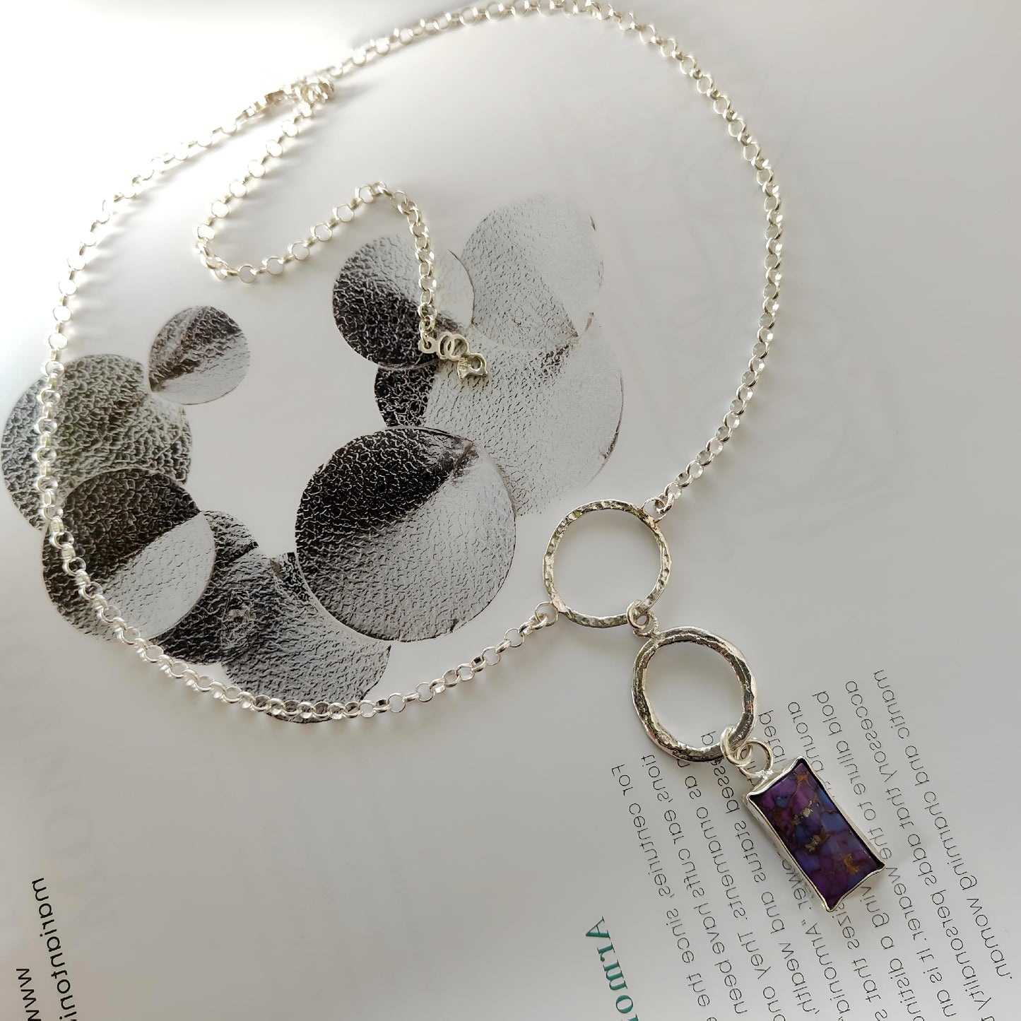 ST012 - Collana in Argento 925 con Pietra Turchese Viola