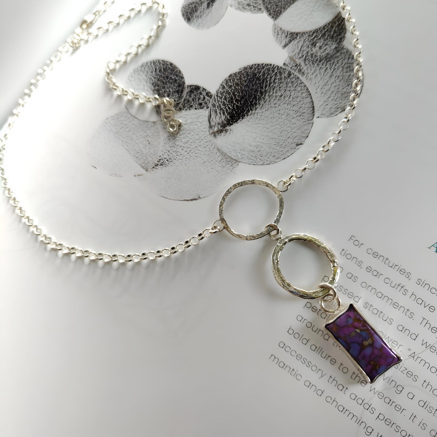 ST012 - Collana in Argento 925 con Pietra Turchese Viola