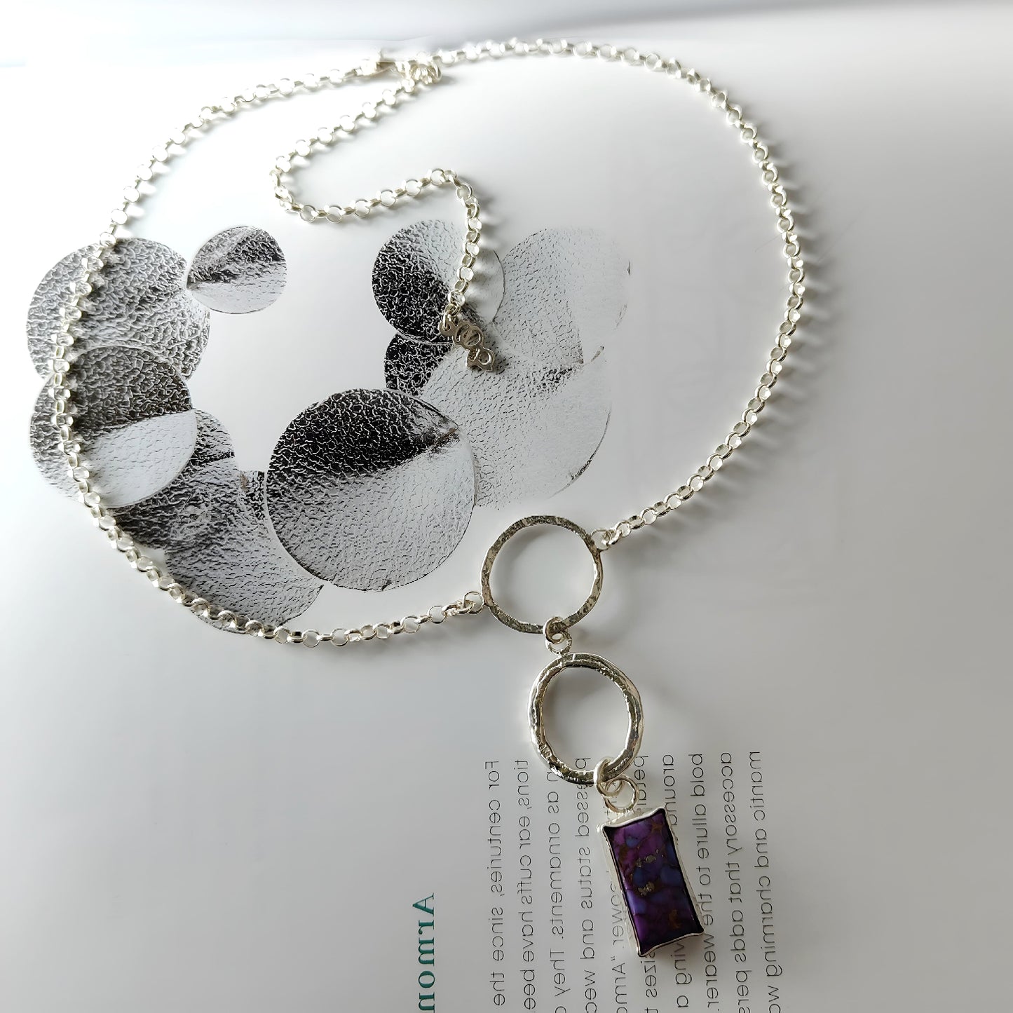 ST012 - Collana in Argento 925 con Pietra Turchese Viola