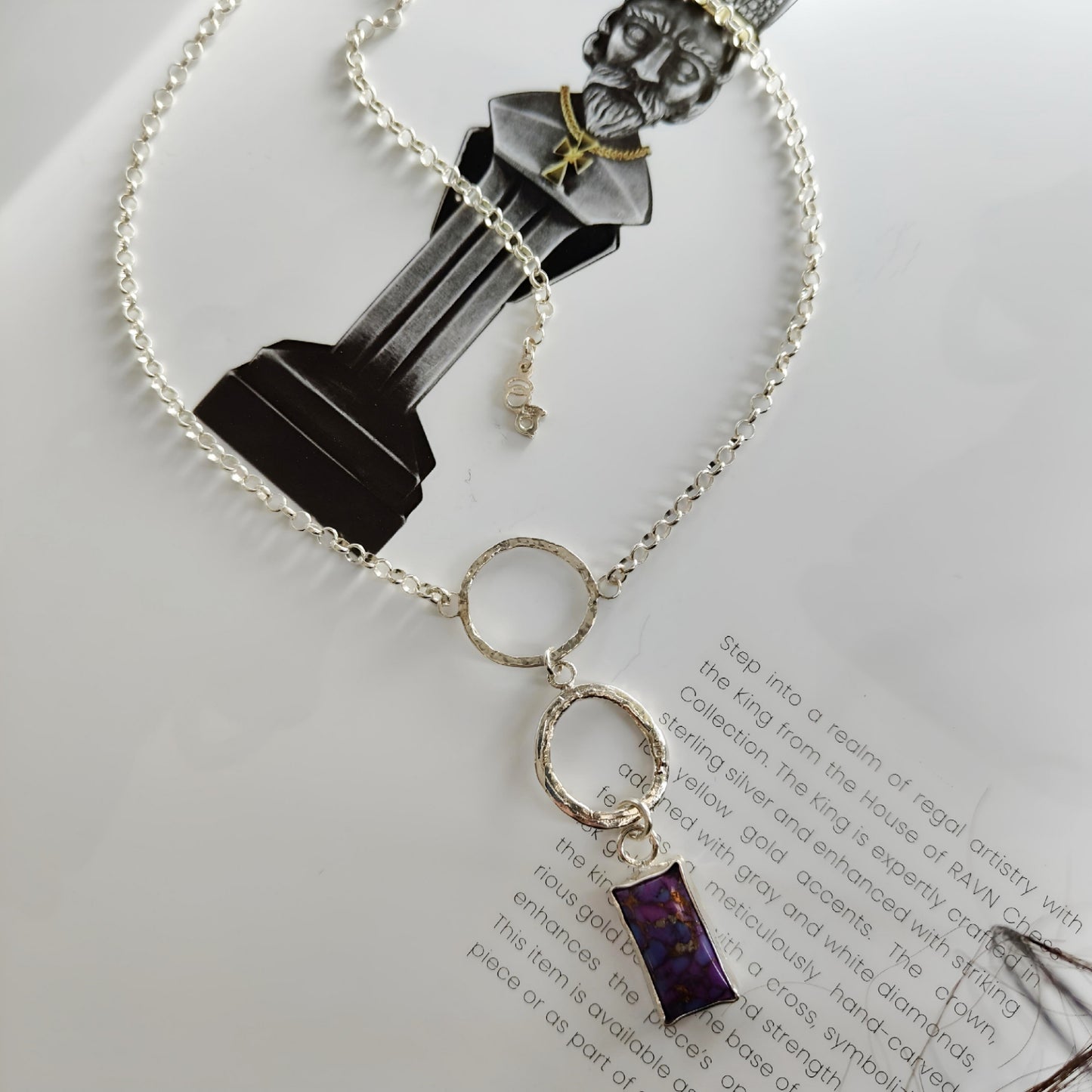 ST012 - Collana in Argento 925 con Pietra Turchese Viola