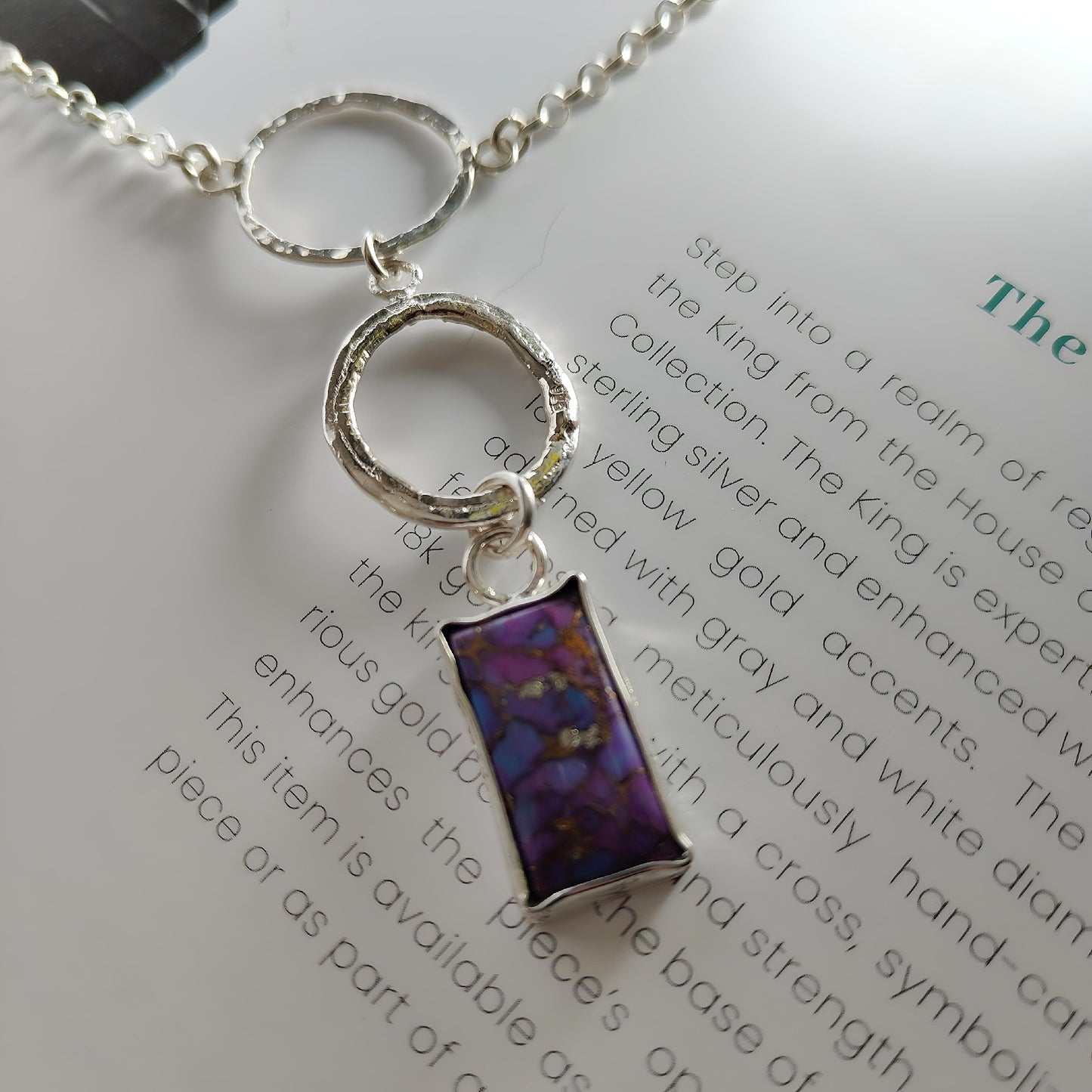 ST012 - Collana in Argento 925 con Pietra Turchese Viola