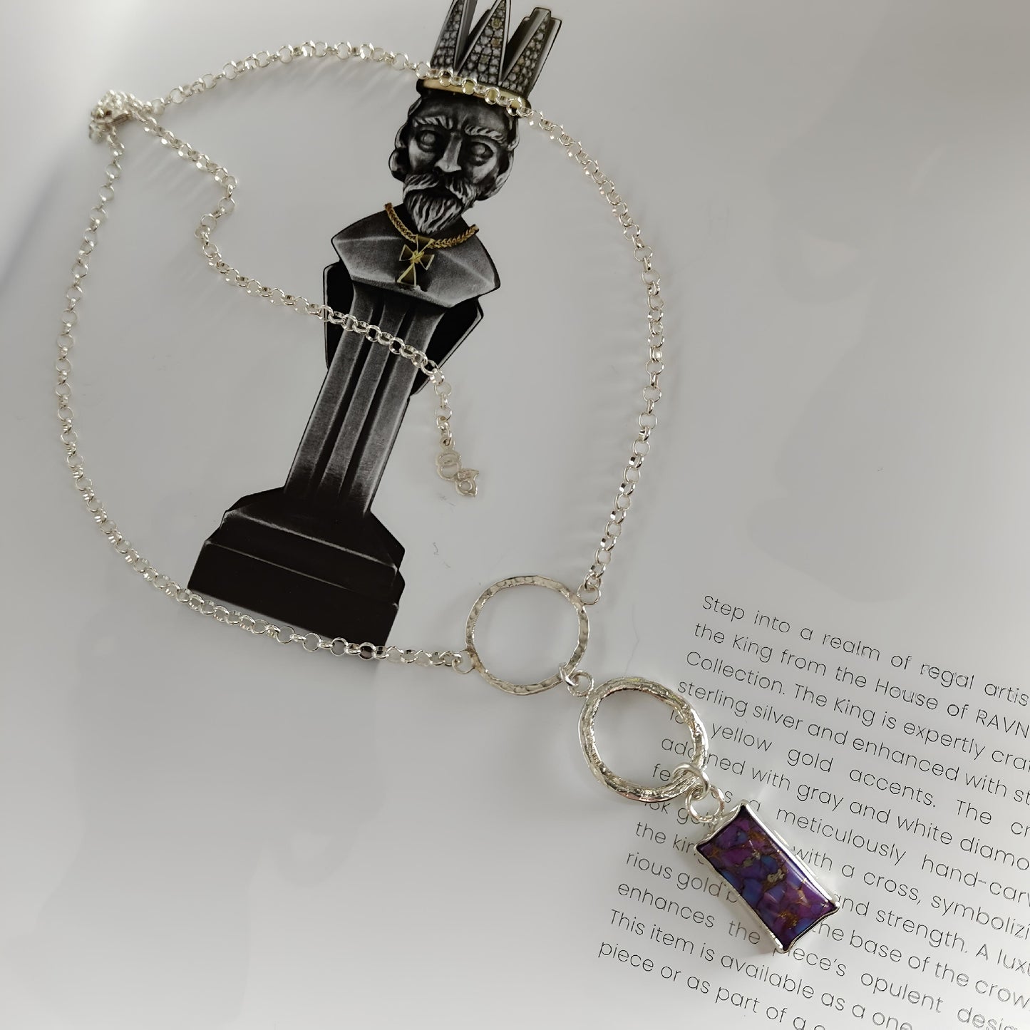 ST012 - Collana in Argento 925 con Pietra Turchese Viola